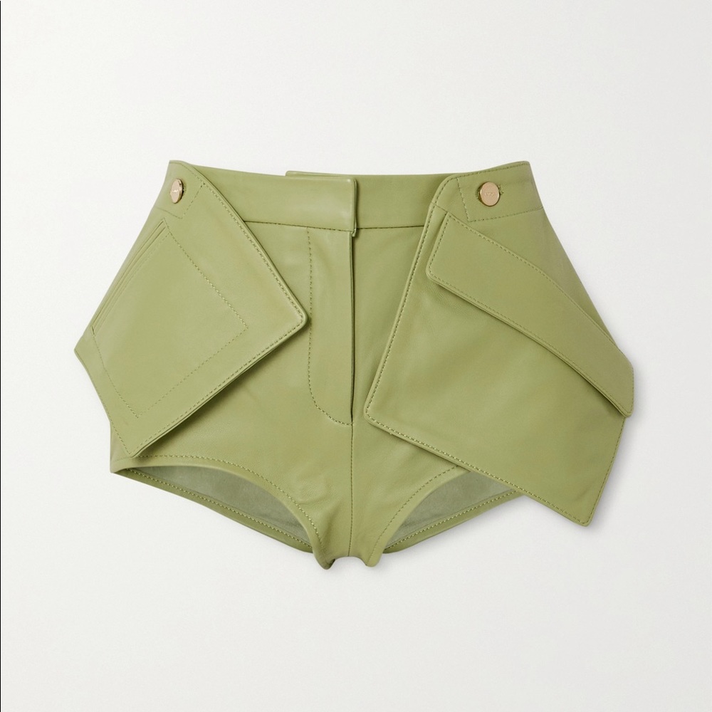 Jacquemus Green High-Waist Tailored Shorts - Picture 3 of 10